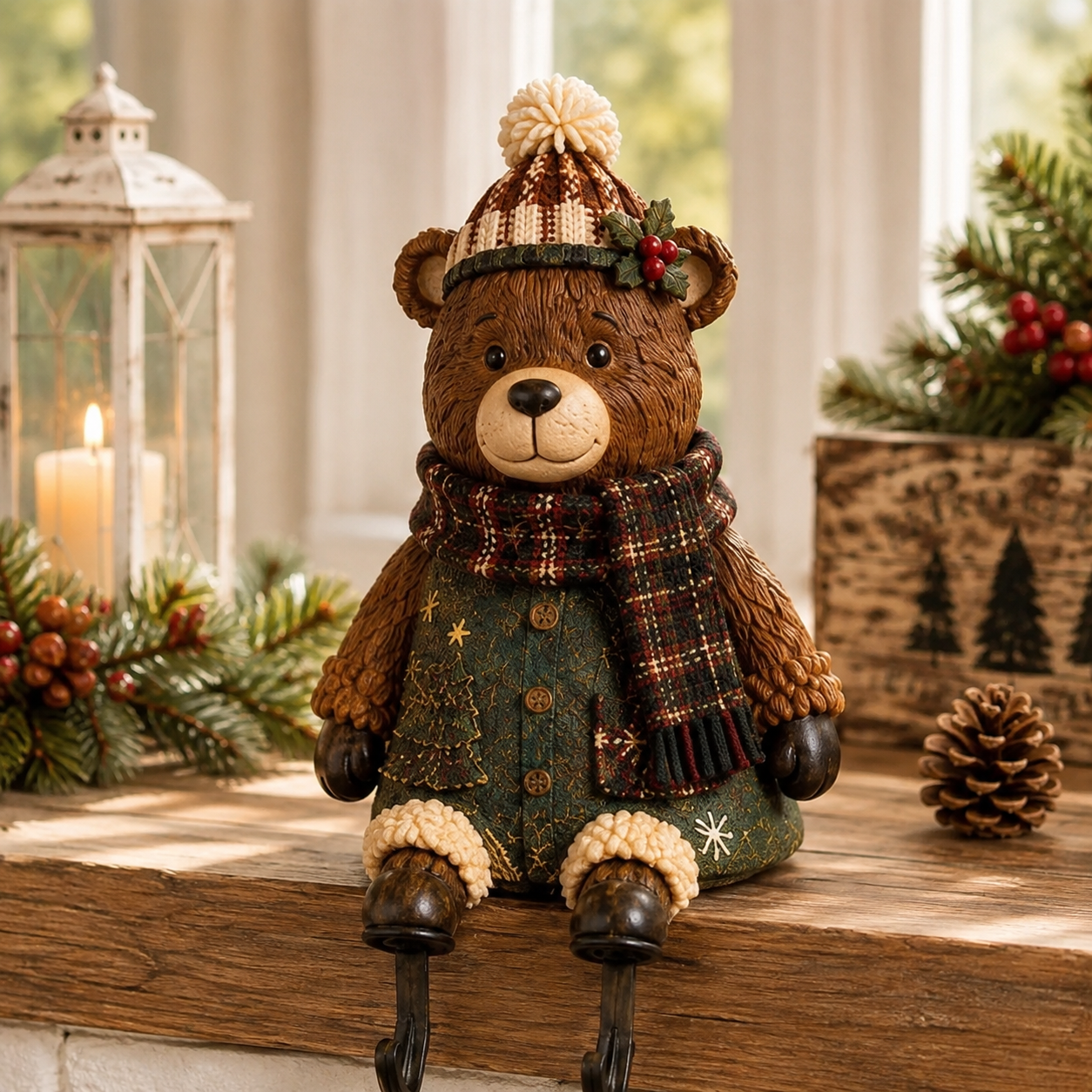 🎄🧦 Festive Mantel Character Stocking Holders – Hidden Hook Christmas Shelf Decor