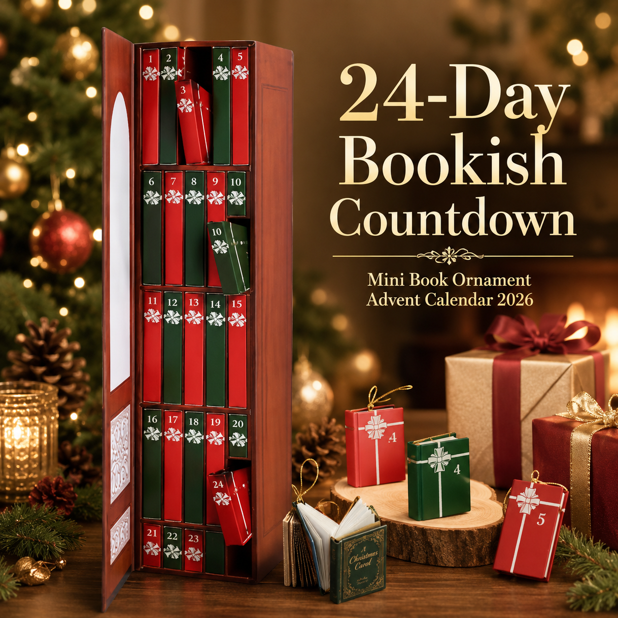 Mini Book Ornament Advent Calendar 2026 – 24-Day Bookish Countdown
