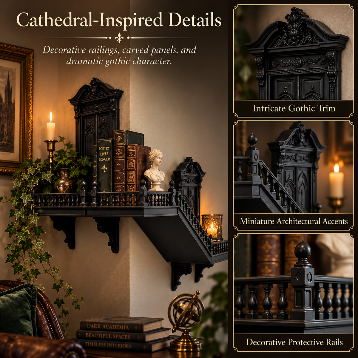📙 Last Day 49% OFF - 🖤 Gothic Miniature Architecture Wall Shelf