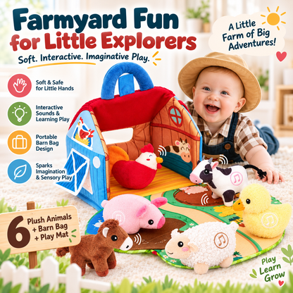 ✨Farm Plush Animal Barn Play Set