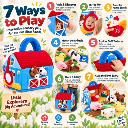 ✨Farm Plush Animal Barn Play Set