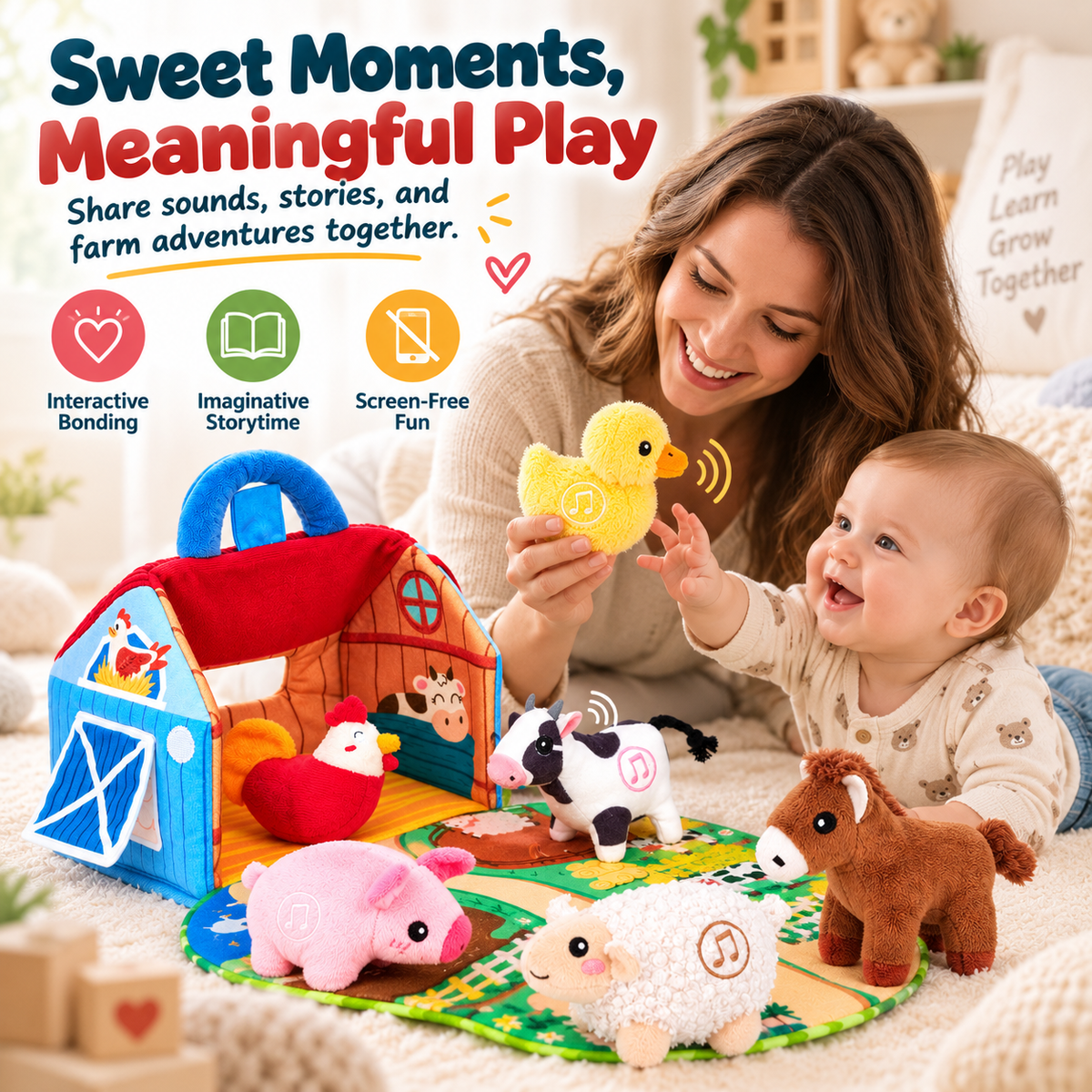 ✨Farm Plush Animal Barn Play Set
