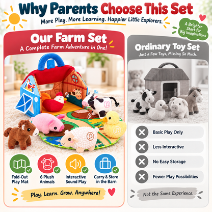 ✨Farm Plush Animal Barn Play Set