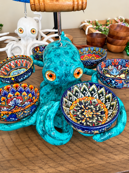 🐙 Octopus Snack Server with 6 Bowls – Sculptural Centerpiece