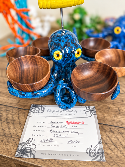 🐙 Octopus Snack Server with 6 Bowls – Sculptural Centerpiece