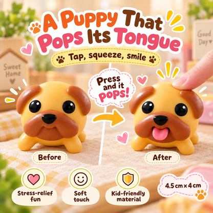 🐶Tongue-Popping Puppy Squeeze Toy – Cute Pocket Fidget Companion