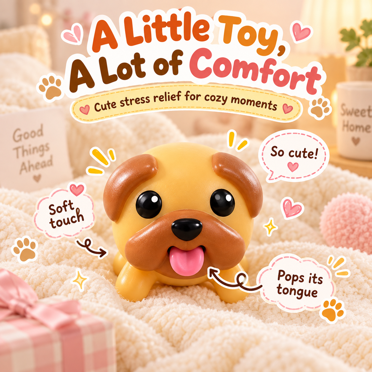 🐶Tongue-Popping Puppy Squeeze Toy – Cute Pocket Fidget Companion