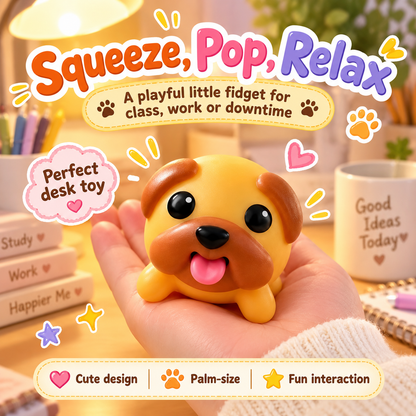 🐶Tongue-Popping Puppy Squeeze Toy – Cute Pocket Fidget Companion