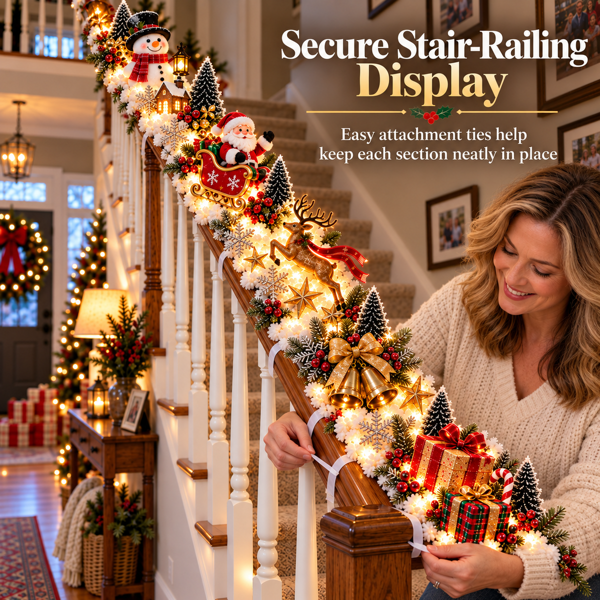 Five signature Christmas staircase holiday scenes