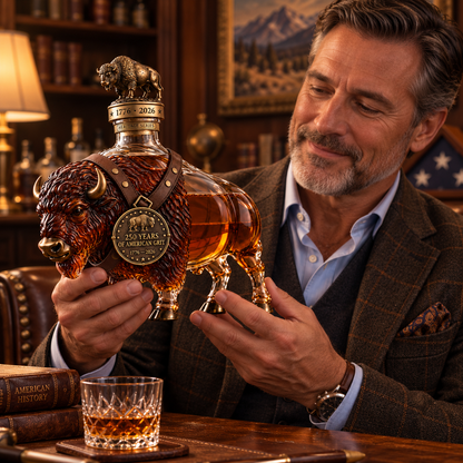 🇺🇸🦬1776–2026 American Bison Heritage Decanter – 250 Years of American Grit