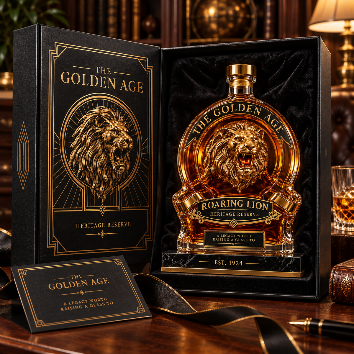 🦁🥃Roaring Lion Heritage Decanter – A Bold Collector’s Gift for Whiskey Lovers