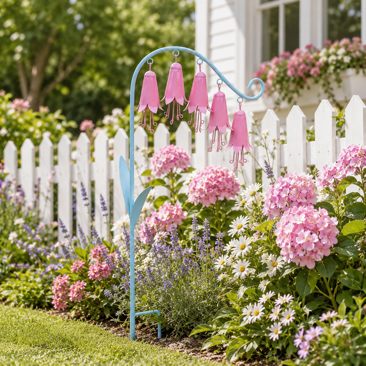 🌸🔔 Whispering Lily Garden Chime – Floral Metal Stake for Peaceful Outdoor Spaces