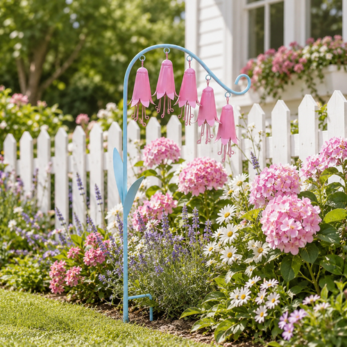 🌸🔔 Whispering Lily Garden Chime – Floral Metal Stake for Peaceful Outdoor Spaces