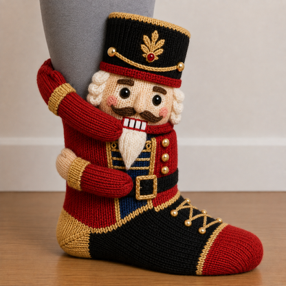 🧦3D Hugging Christmas Socks 🎅 Cute Knit Holiday Socks 5 Designs