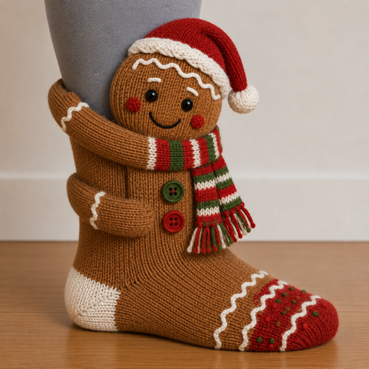 🧦3D Hugging Christmas Socks 🎅 Cute Knit Holiday Socks 5 Designs