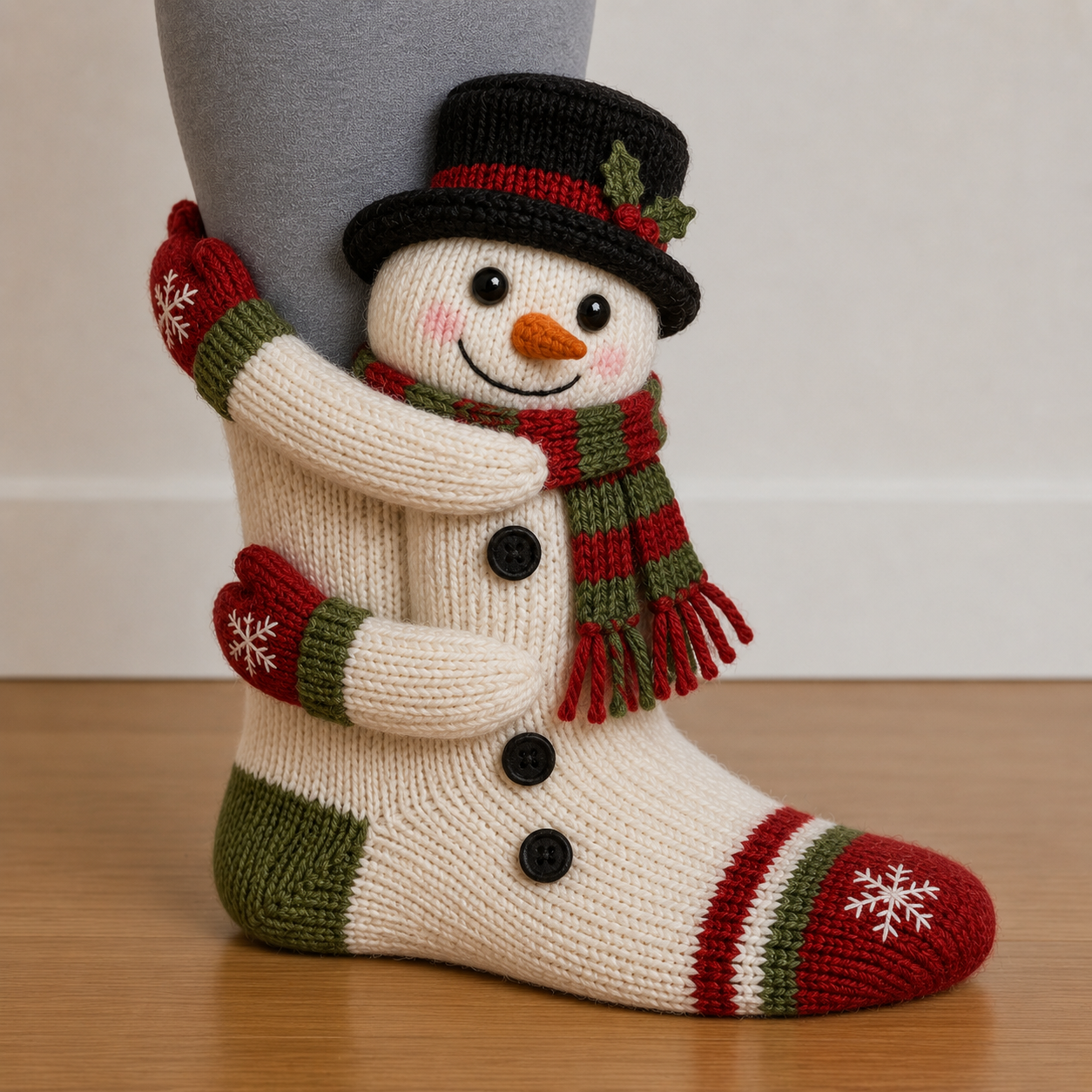 🧦3D Hugging Christmas Socks 🎅 Cute Knit Holiday Socks 5 Designs