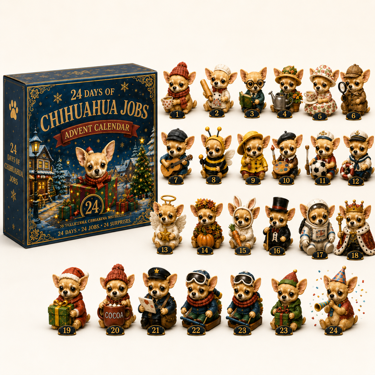 Chihuahua Jobs Advent Calendar 2026 – 24 Days of Unique Chihuahua Miniature Collectibles