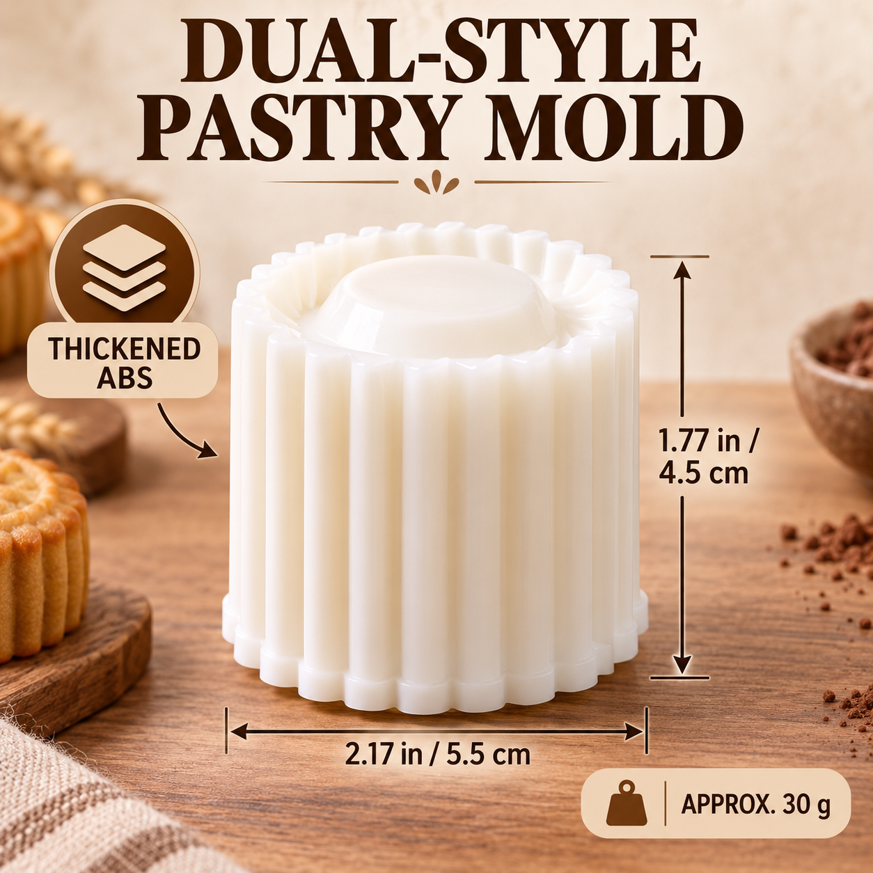 🍪Sunflower & French Lace Round Mooncake Mold Set – Food-Grade Easy Release DIY Pastry Tool