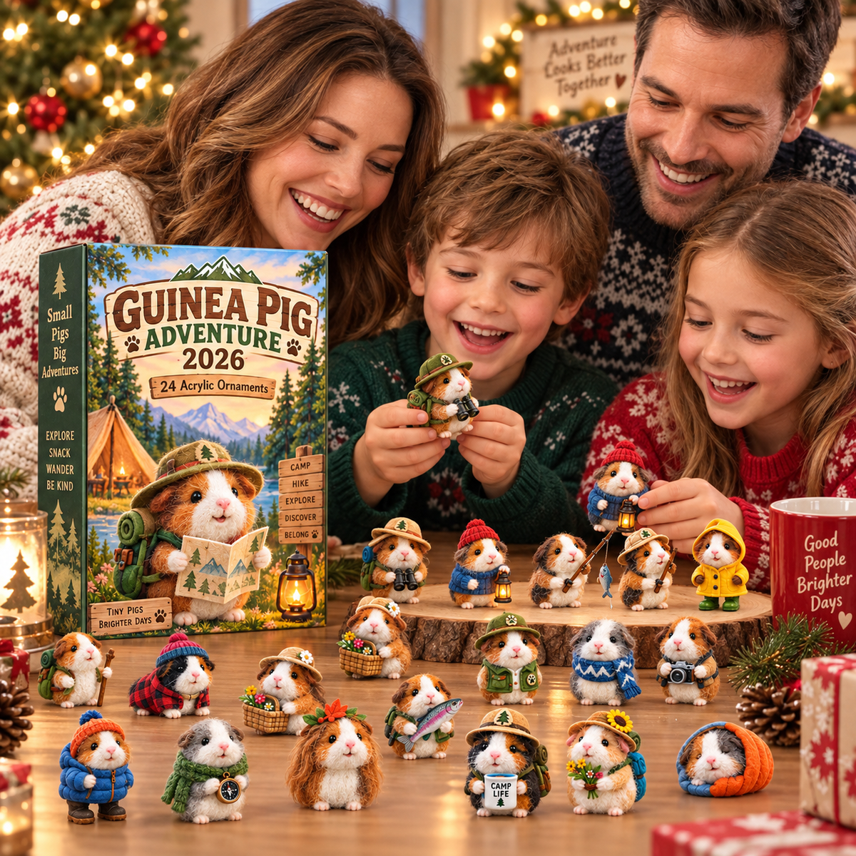 Family enjoying guinea pig adventure Christmas collection