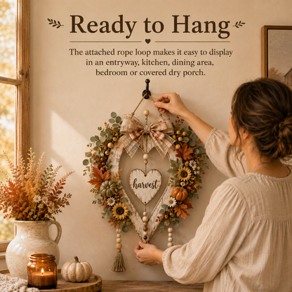 🍂🤎Harvest Heart Farmhouse Wall Decor