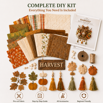 🍂🐮🧵Highland Cow Harvest Quilted Door Hanger DIY Kit