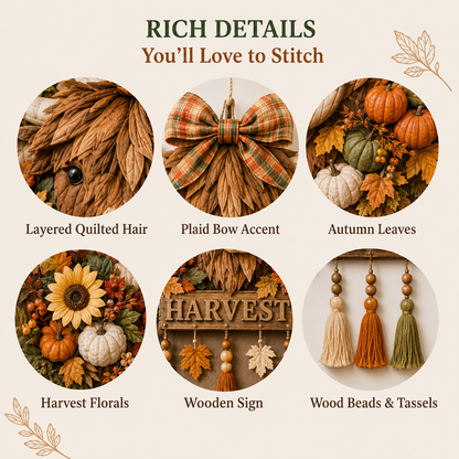 🍂🐮🧵Highland Cow Harvest Quilted Door Hanger DIY Kit