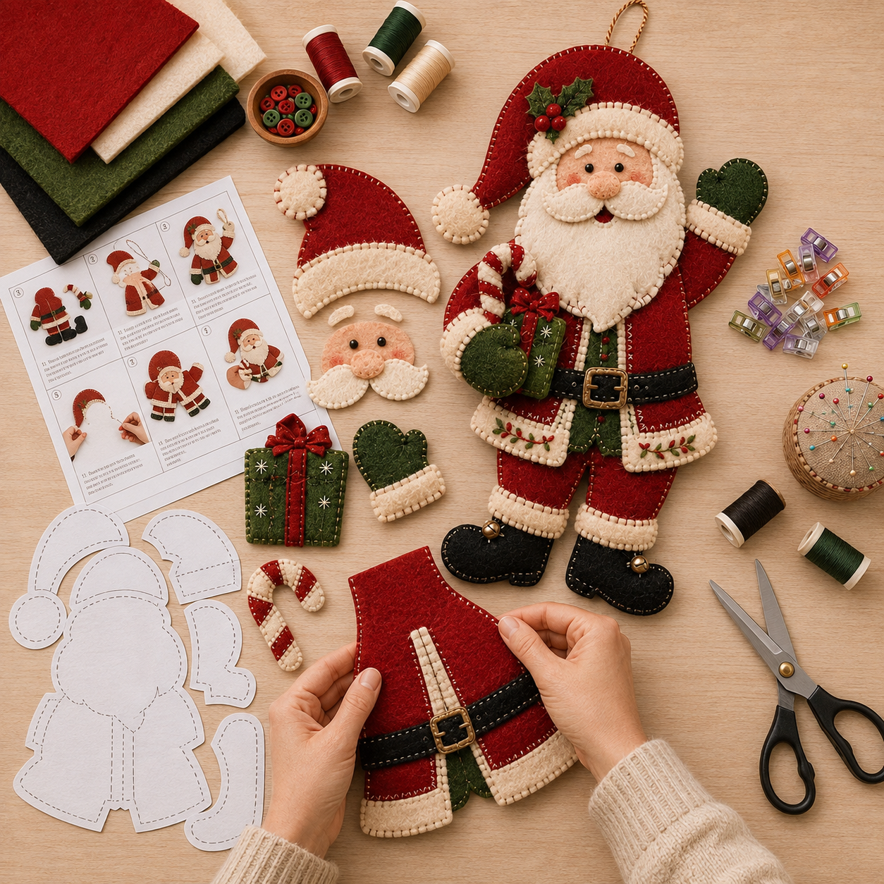 ⛄🎅🎄Christmas Felt Door Hanger DIY Sewing Kit