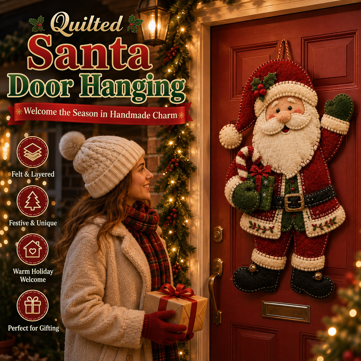 ⛄🎅🎄Christmas Felt Door Hanger DIY Sewing Kit