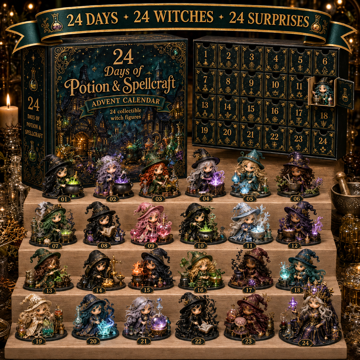 Potion and Spellcraft witch advent calendar complete collectible set