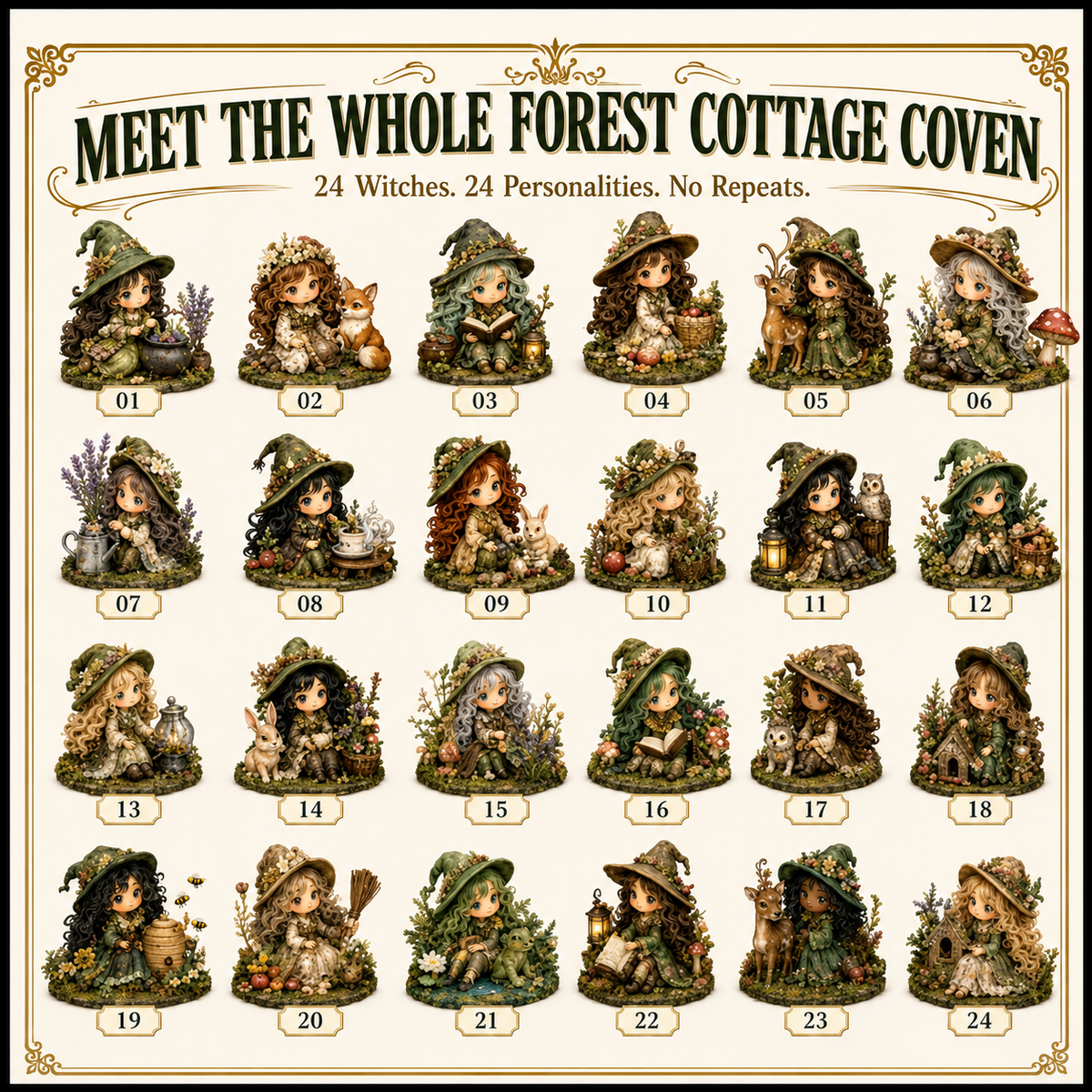 Meet all 24 Forest Cottage Coven witches