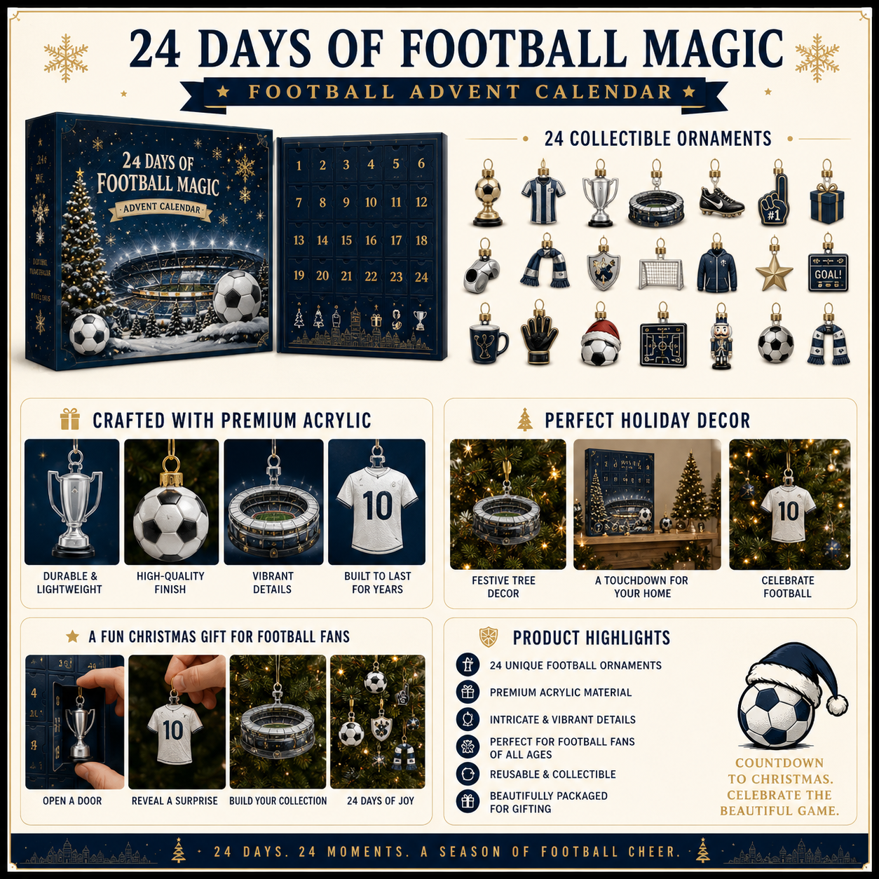 Football Christmas Advent calendar gift and feature overview