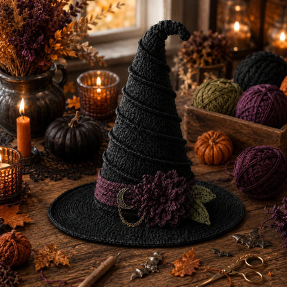 🎃🧶 Midnight Witch Hat Crochet Pattern