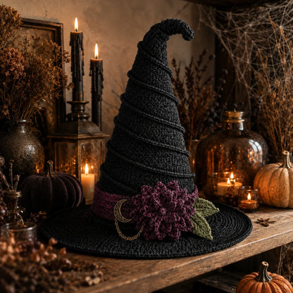 🎃🧶 Midnight Witch Hat Crochet Pattern