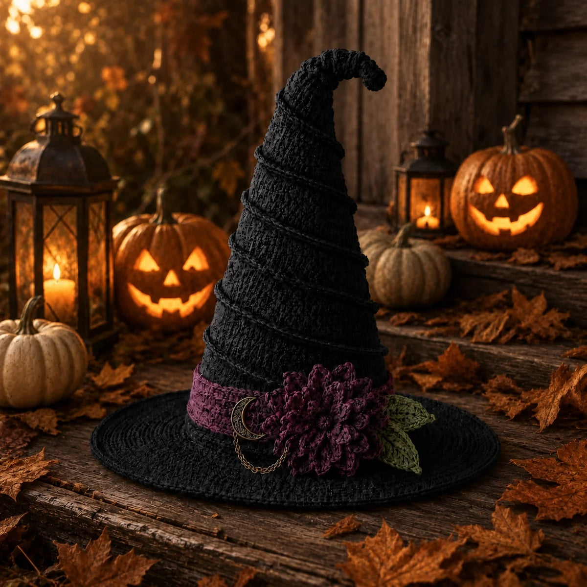 🎃🧶 Midnight Witch Hat Crochet Pattern