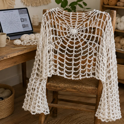 🕷️🧶 Webbed Gothic Crochet Top Pattern