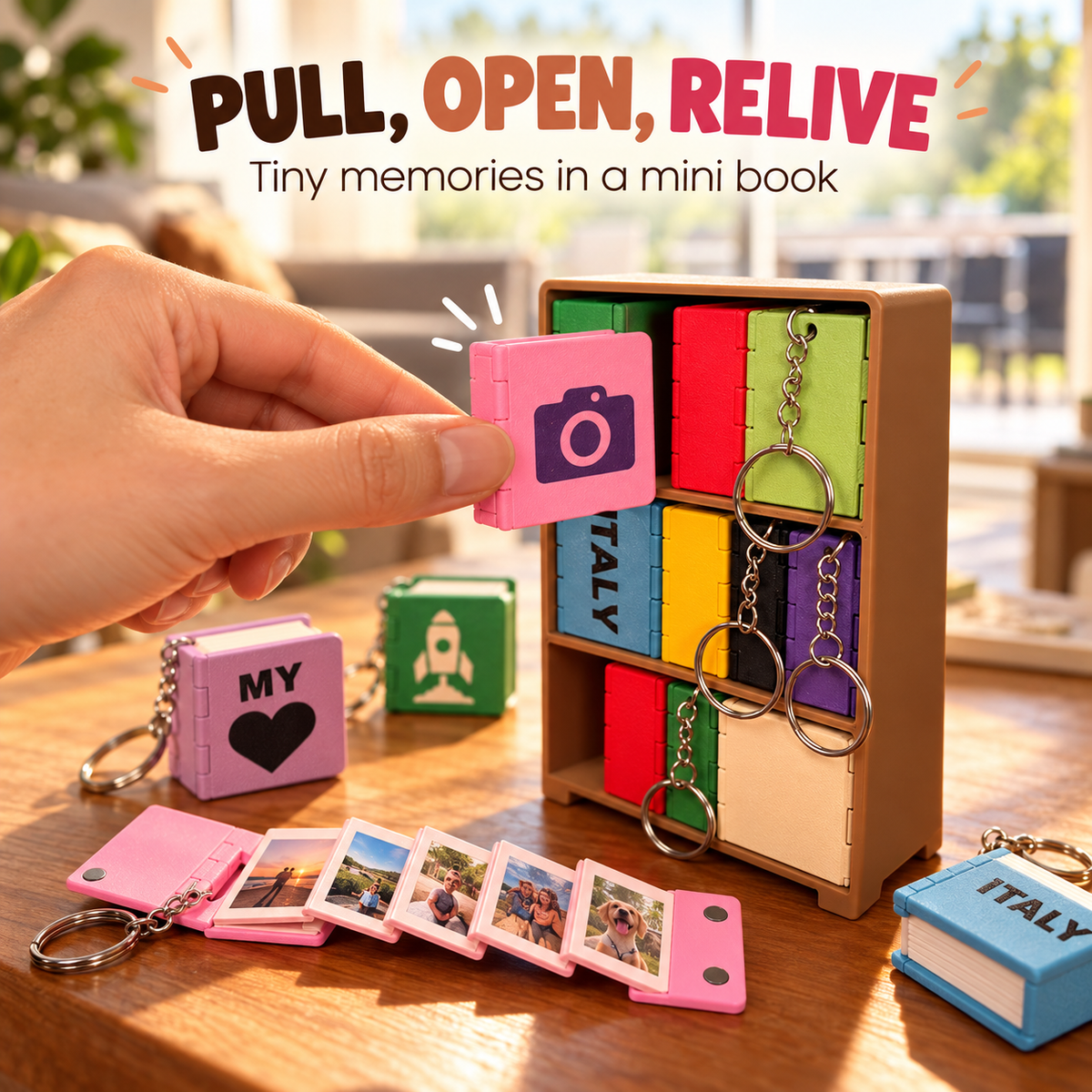 📸 Personalized Mini Photo Book | Custom Memory Keepsake & Keychain