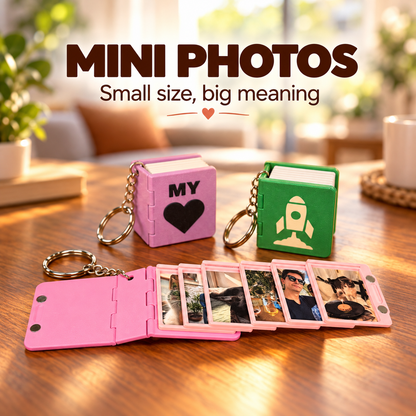 📸 Personalized Mini Photo Book | Custom Memory Keepsake & Keychain