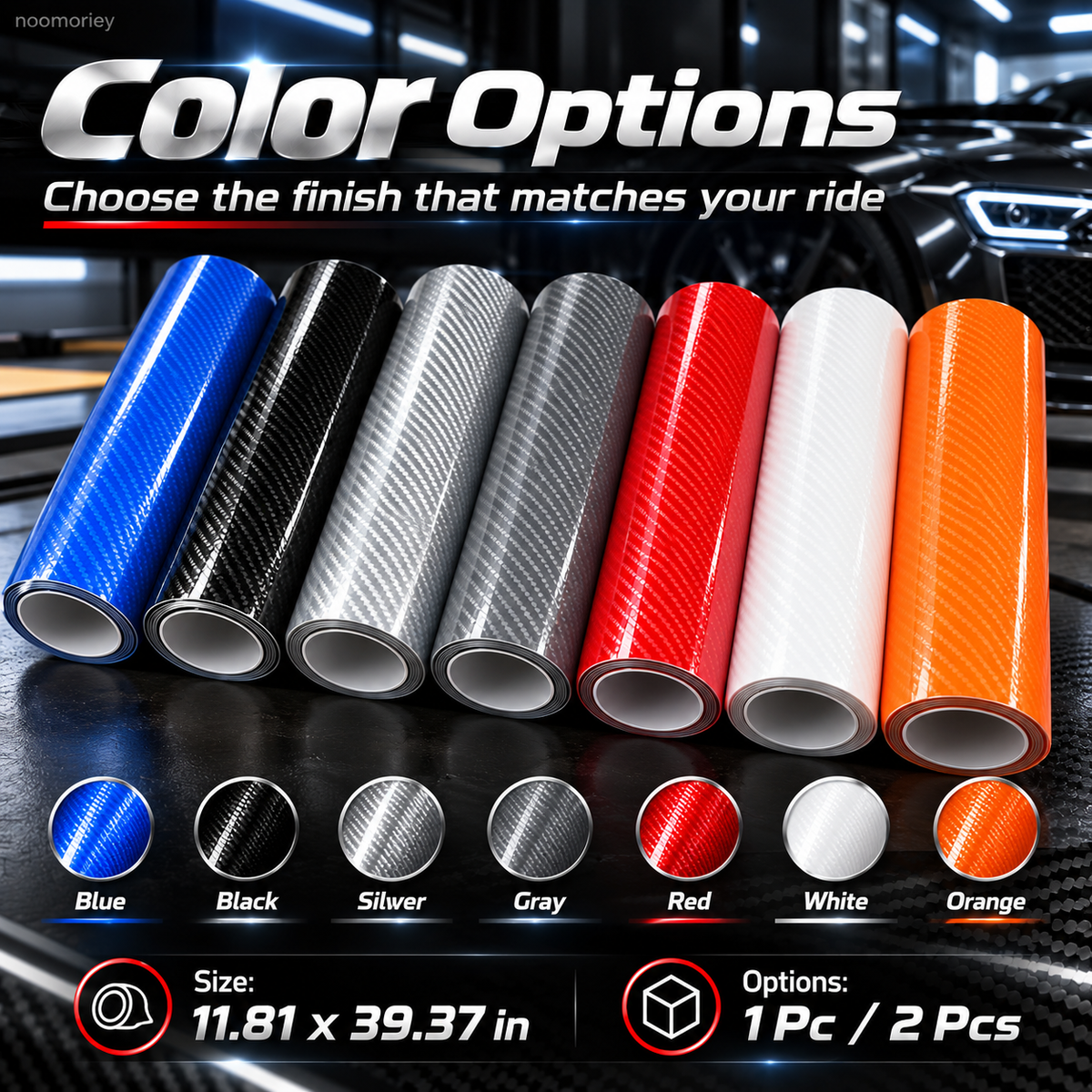 🚗 6D Gloss Carbon Fiber Vinyl Wrap | Self-Adhesive Car Trim Film