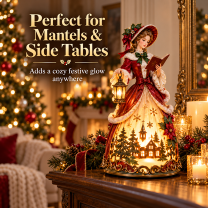🎄 Victorian Christmas Caroler Lady Lamp™ – Lighted Holiday Tabletop Decor