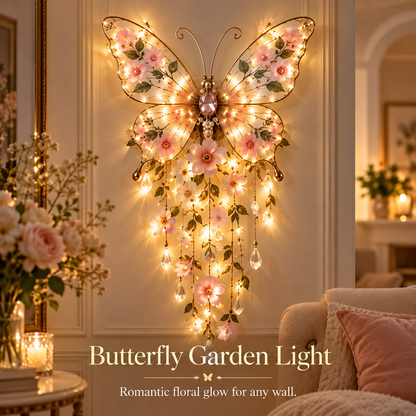 🦋 Butterfly Garden Light ✨ Romantic Floral Glow Wall Decor Gift 🎁