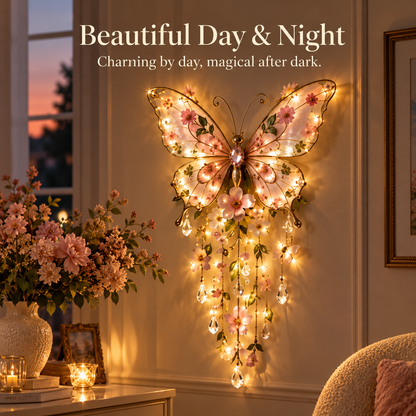 🦋 Butterfly Garden Light ✨ Romantic Floral Glow Wall Decor Gift 🎁