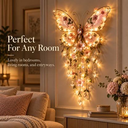 🦋 Butterfly Garden Light ✨ Romantic Floral Glow Wall Decor Gift 🎁