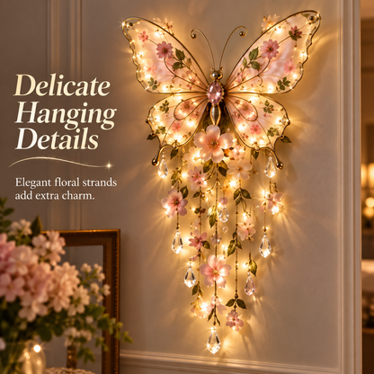 🦋 Butterfly Garden Light ✨ Romantic Floral Glow Wall Decor Gift 🎁