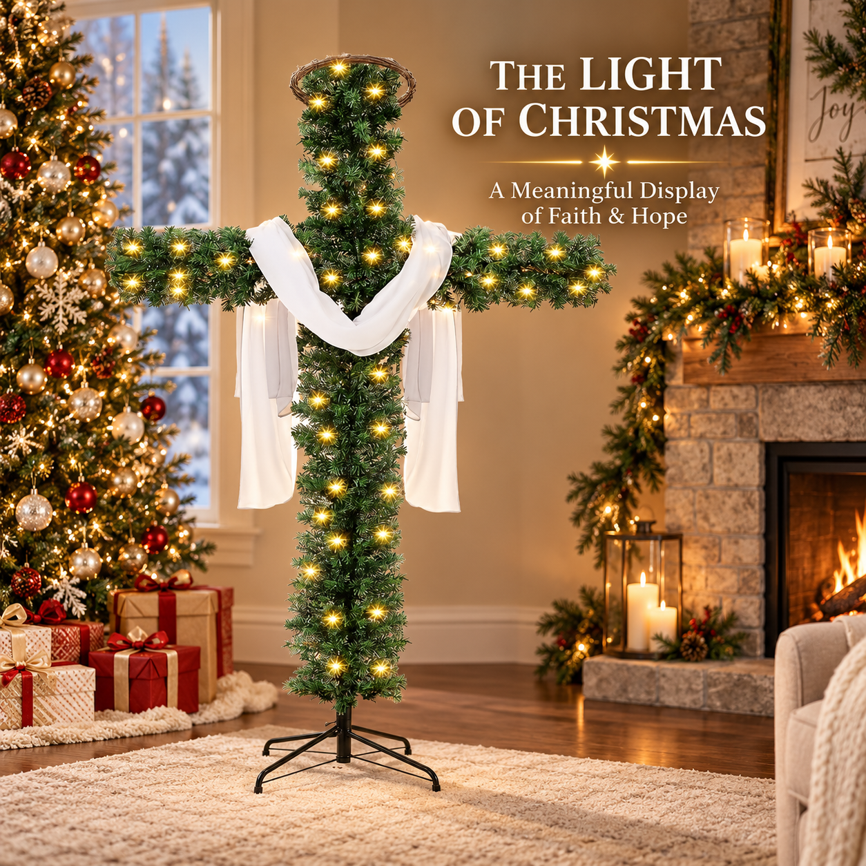 🎄 50% OFF 🙏 Lighted Christmas Cross – Meaningful Holiday Home Decor
