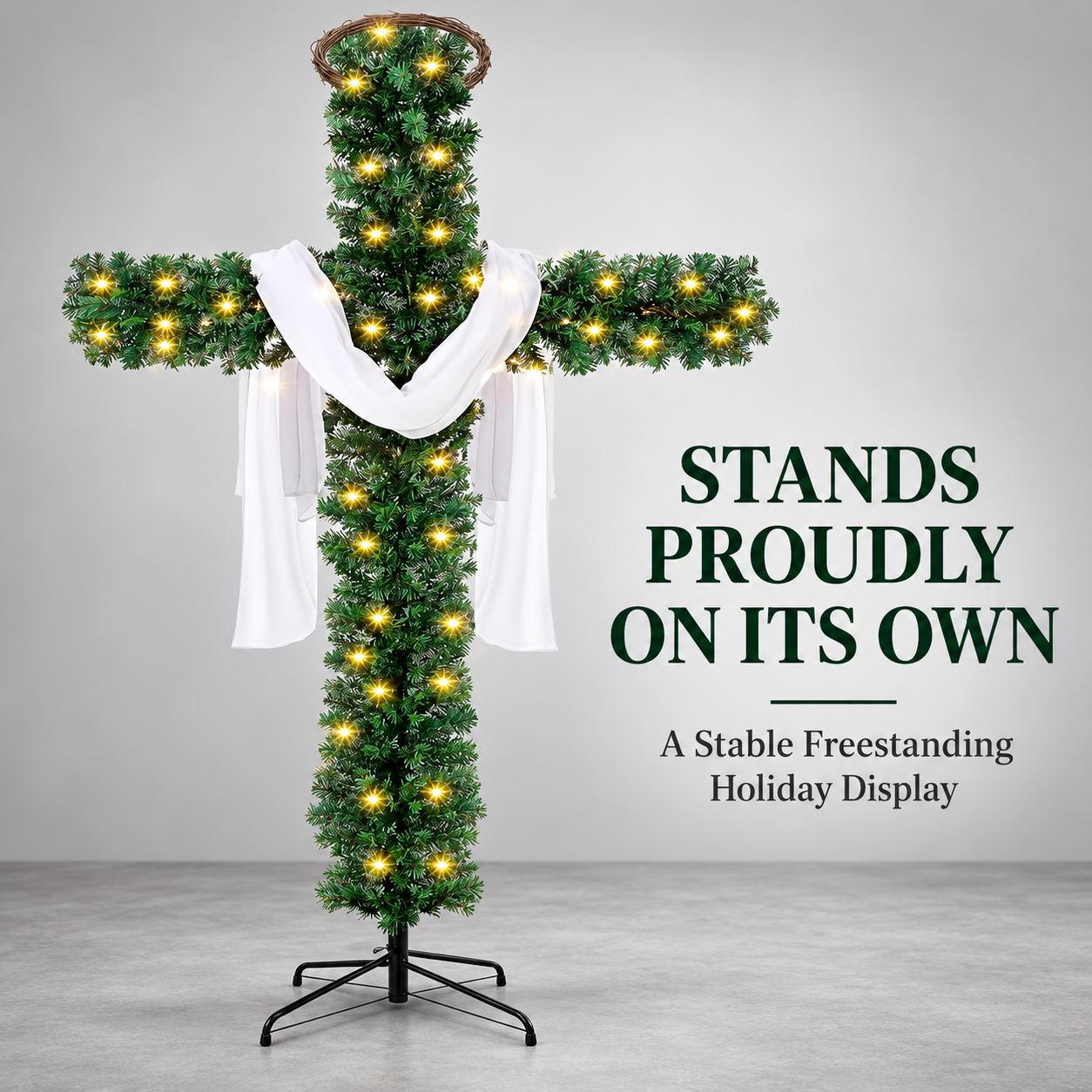 🎄 50% OFF 🙏 Lighted Christmas Cross – Meaningful Holiday Home Decor