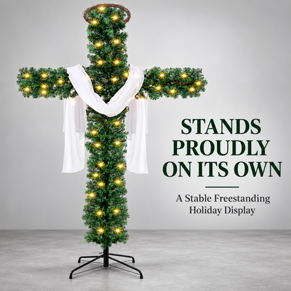 🎄 50% OFF 🙏 Lighted Christmas Cross – Meaningful Holiday Home Decor