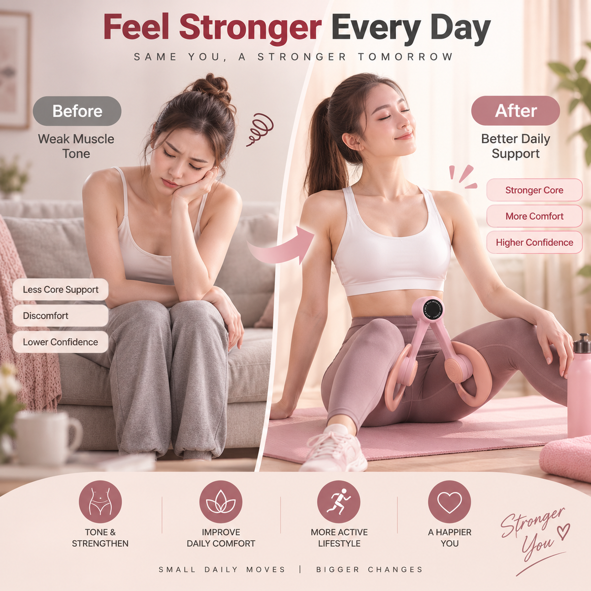 🔥Merach Thigh Trainer, Portable Home Fitness Equipment for Inner Thigh Training