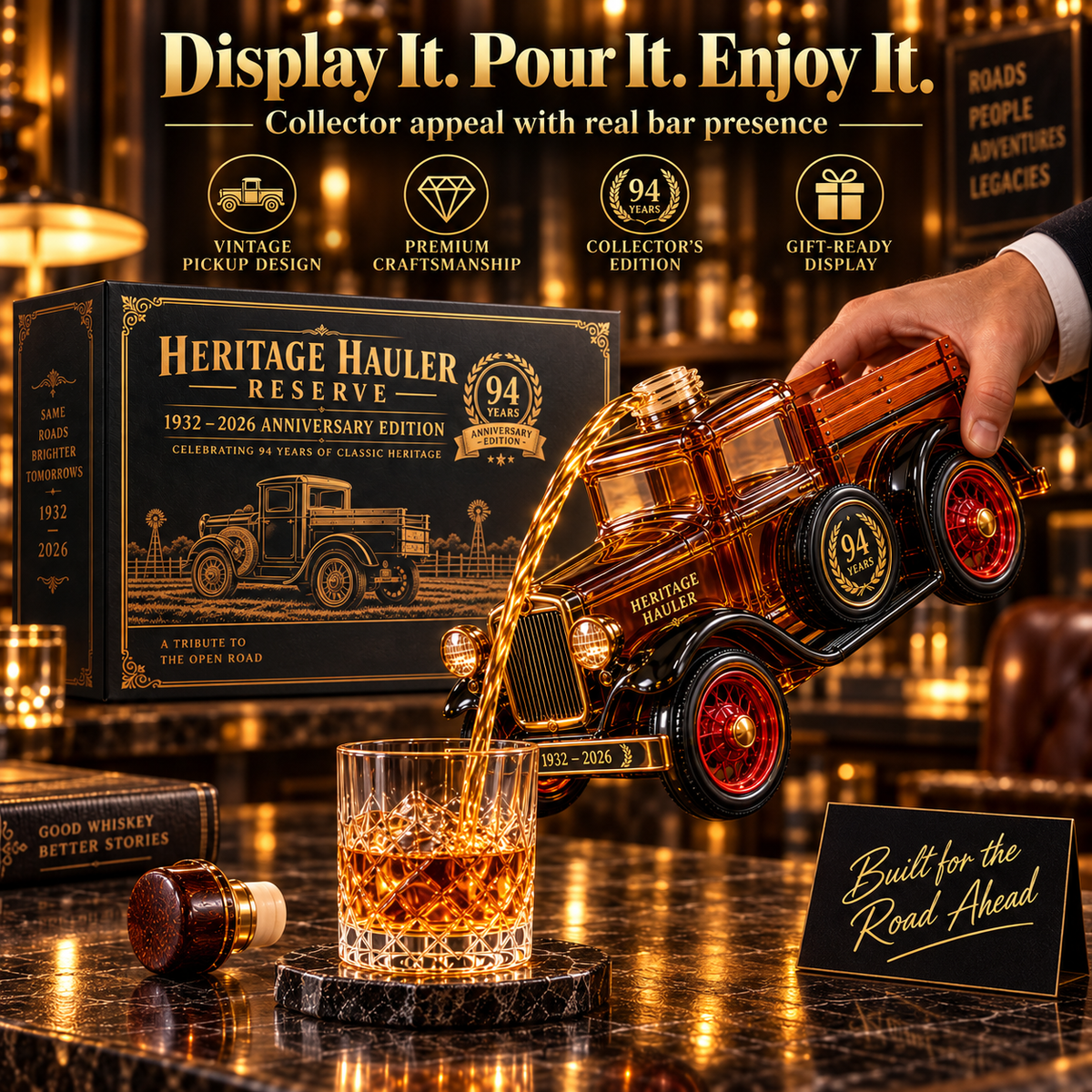 🚚 Heritage Hauler Reserve – 94th Anniversary Vintage Truck Whiskey Decanter (1932–2026) | Collector's Edition Gift