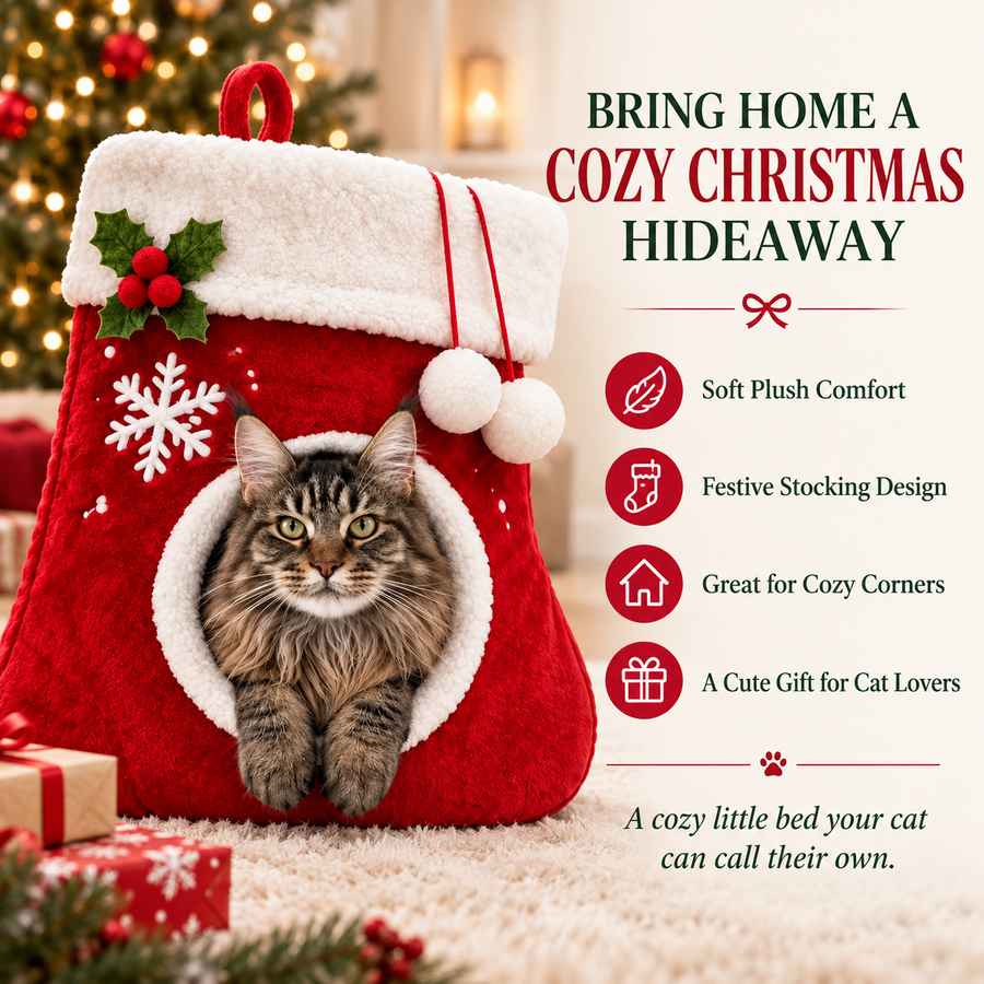 Christmas cat bed cozy comfort and holiday gift summary