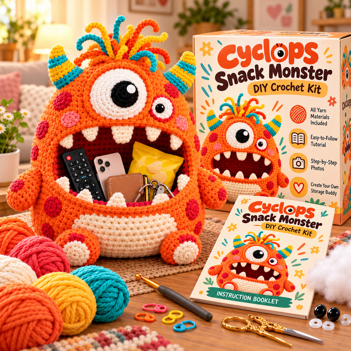 👾Clutter Munchers Hungry Monster DIY Crochet Storage Buddies 🧶
